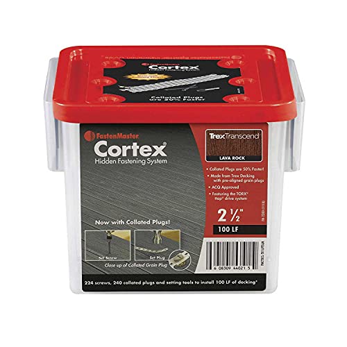 Összegyűjtött rögzítők |   Fastenmaster Összeszerelt Cortex Trex Transcend Lava Rock Teraszhoz 2-1/2″ Csavarokkal 1 Lineáris Lábhoz Összegyűjtött rögzítők Összegyűjtött rögzítők