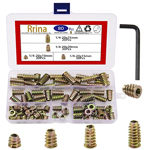 Csavar és anya válogató készletek |   8 db 1/4″-2×1 mm/15 mm/2 mm/25 mm cink ötvözet bútorcsavar anyás menetes betétek fához, csavar gyorsító csatlakozó, hatszögletű meghajtó, peremes válogatott készlet Csavar és anya válogató készletek Csavar és anya válogató készletek