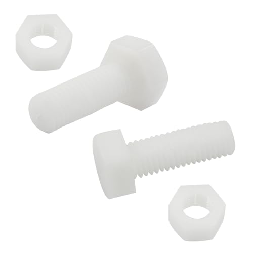 Csavarok |   2 Pár M1 X 3Mm Nylon Hex Csavar, Fehér Műanyag Hex Csavarok Teljes Menettel Hex Fejű Csavarok és Anyák Készlet Csavarok Csavarok