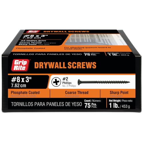 Csavarok |   3Cdws1 #8 X 3″ Phillips Bugle Head Durva Menet Éles Pont Drywall Csavar, 1Lb Doboz Csavarok Csavarok