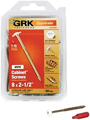 Csavarok |   Grk Rögzítők 1266 Fehér Szekrény #8 X 2-1/2″ Csavarok 8 Db Csavarok Csavarok