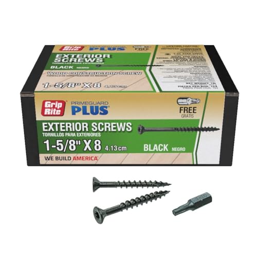 Csavarok |   L158Stbl1 Primeguard Plus #8 X 1-5/8″ Fa a Fa Terasz Csavar, Fekete, 1Lb Doboz Csavarok Csavarok