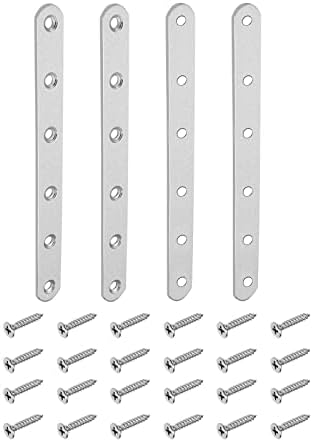 Foghúzó |   197X20Mm (HxSz) Lapos Egyenes Támplap – 4 Darab – Jól Használható Bútorjavításhoz – Rozsdamentes Acél Támplap Csavarokkal – Ezüst Szín Foghúzó Foghúzó