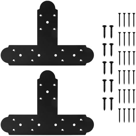 Foghúzó |   Fekete T konzol, 2 db 13,5″ x 2,9″ T alakú acél lapos konzol javító lemez, 3 mm vastagságú fa számára, T csatlakozó konzolok csavarokkal a fa bútorok javításához Foghúzó Foghúzó