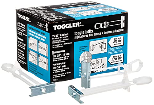 Horgonyok |   Snaptoggle Bc Toggle Rögzítő, Cinkbevonatos Acél Csatorna, Készült az Egyesült Államokban, 3/8″-tól 2-1/2″-ig Terjedő Fogási Tartomány, 3/8″-16 Unc Rögzítő Mérethez (25 Darabos Csomag) Horgonyok Horgonyok