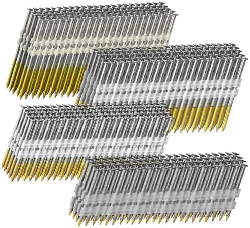 Körmök |   21 fokos keretező szögek 1200 darab, 4 méret (2″+2-1/2″+3.0″ gyűrűs szár+3-1/2″ sima szár), teljes kerek fej, forró horganyzott, 300 darab méretenként, vegyes méret, 20-22 fokos keretező szögbelövő. Körmök Körmök