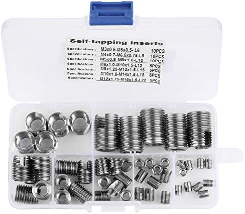 Menetes betétek |   Öntapadó menetek, 5 darab rozsdamentes acél belső menetes hornyolt csavar fém menetes betét készlet (M3 M4 M5 M6 M6.5 M8 M1 M14 M16) Menetes betétek Menetes betétek