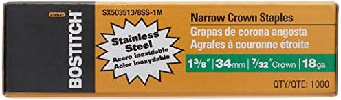 Tűzőgép tűk |   Sx503513/8Ss-1M 1-3/8″ Lába 18-as Készlet 7/32″ Keskeny Korona Rozsdamentes Acél Tűzőkapcsok (1000 db) Rögzítők Tűzőgép tűk