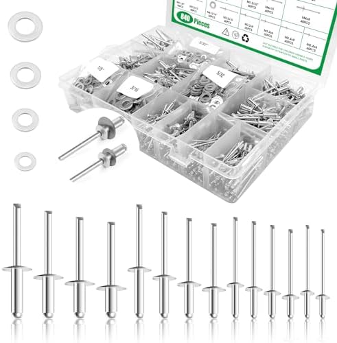 Rögzítők |   84 darab 18 méretű pop retesz készlet tartalék alátétekkel, 3/32″, 1/8″, 5/32″, 3/16″ alumínium vak reteszek RV-hez, utánfutókhoz, bútorokhoz és elektromos készülékekhez Rögzítők Rögzítők